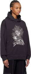 GANNI Black Isoli Heart Oversized Hoodie