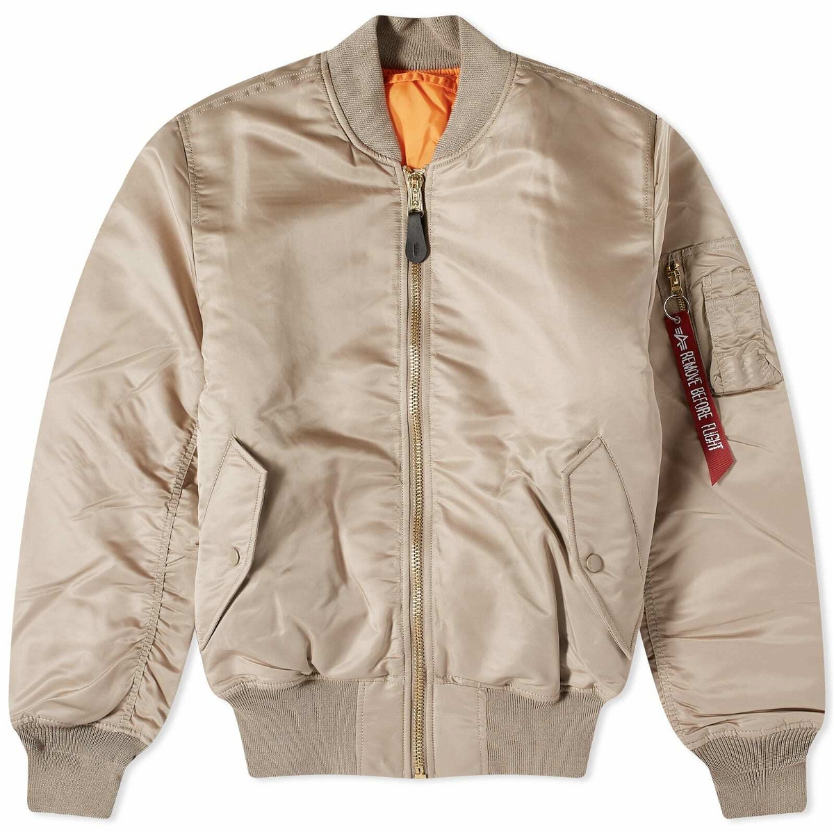 Photo: Alpha Industries Men's Classic MA-1 Jacket in Vintage Sand