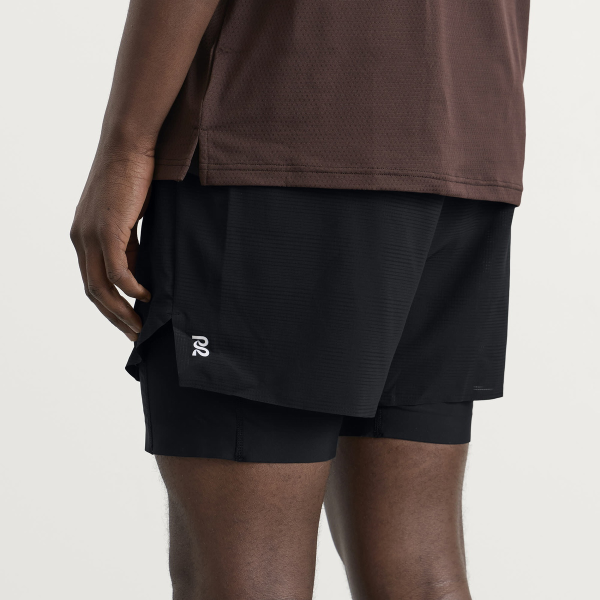 Bandit Men's Men’s 2 in 1 Shorts with Seamless Mesh Liner in Black