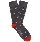 Corgi - Intarsia Wool-Blend Socks - Gray