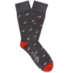 Corgi - Intarsia Wool-Blend Socks - Gray