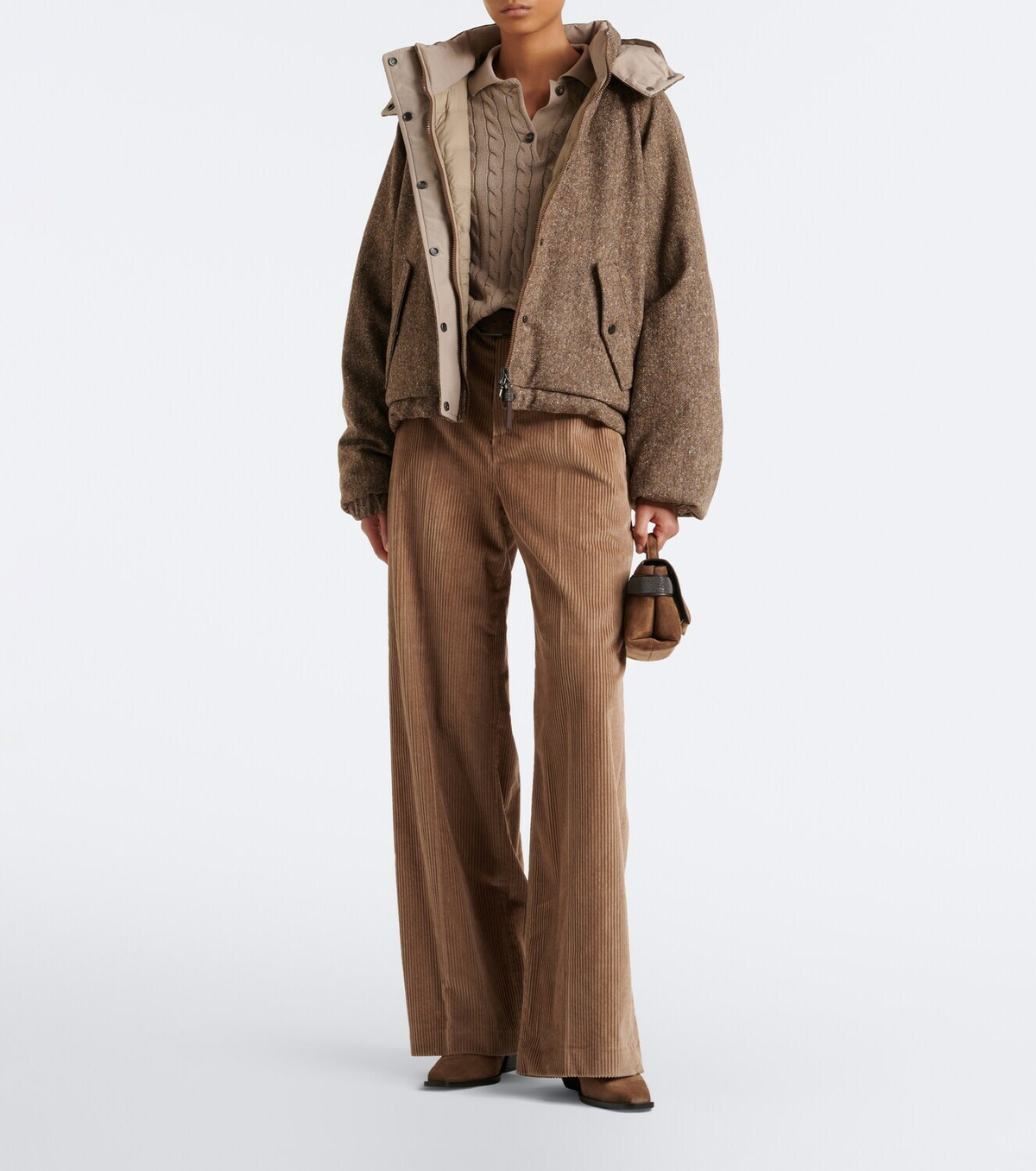 Brunello Cucinelli Hooded wool-blend down jacket