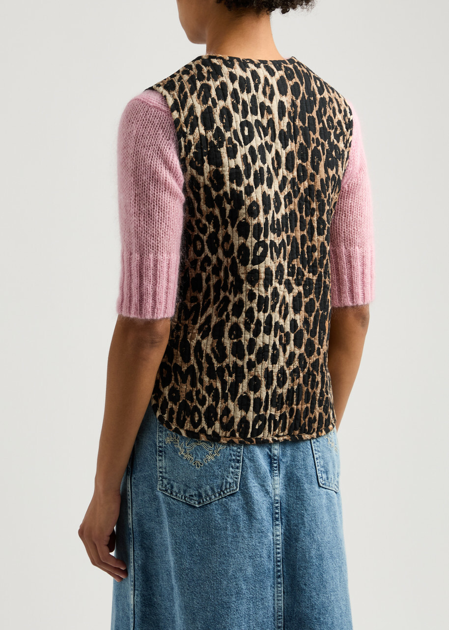 Damson Madder Tilly Leopard-print Cotton Gilet