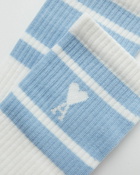 Ami Paris Adc Striped Socks Blue/White - Mens - Socks