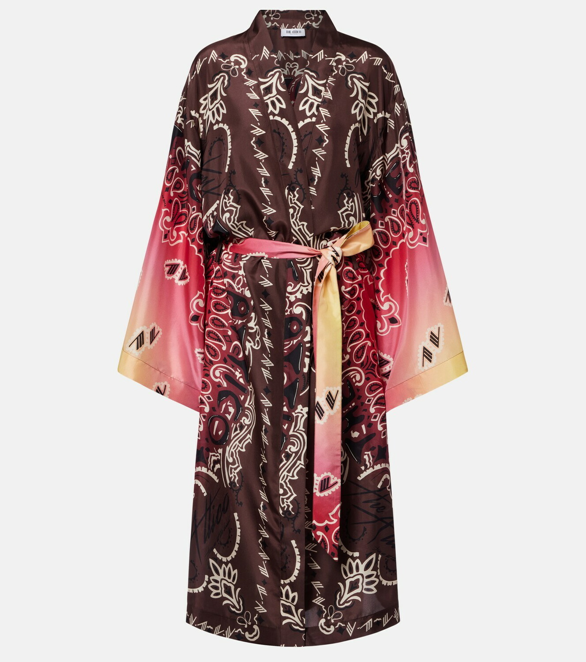 The Attico Printed silk beach cover-up
