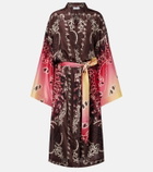 The Attico Printed silk beach cover-up