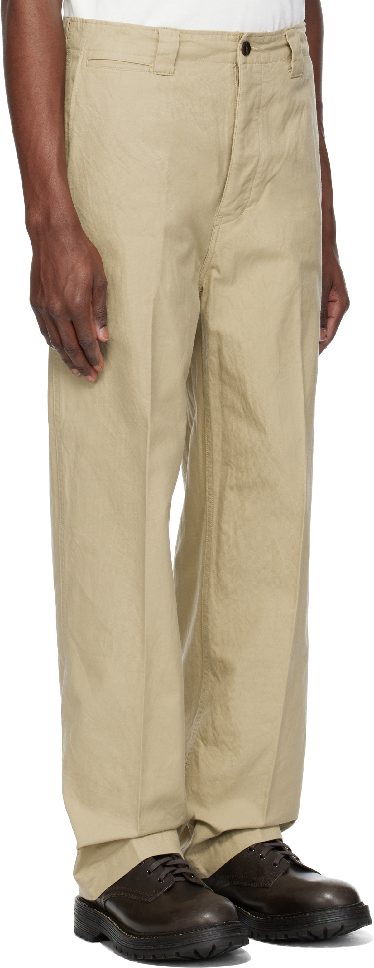 visvim Beige Wide Chino Trousers Visvim