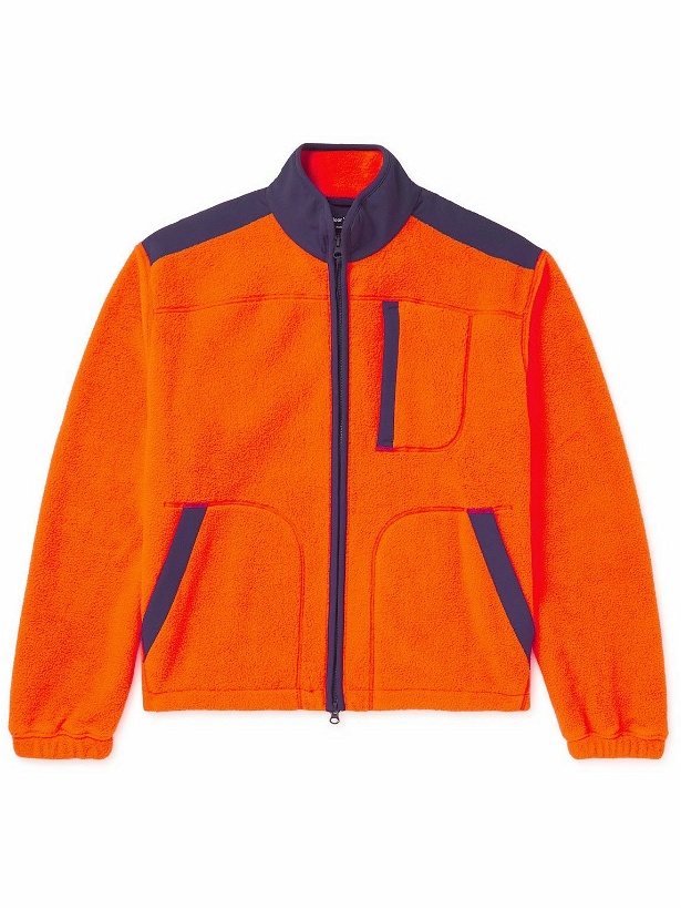 Photo: Outdoor Voices - Panelled Recycled-Fleece and Stretch-Nylon Zip-UpJacket - Orange