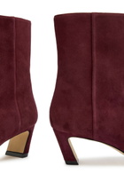 Stuart Weitzman Stassi 50 Suede Ankle Boots Burgundy