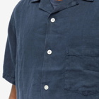 Portuguese Flannel Men's Linen Camp Vacation Shirt in Navy