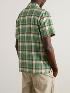 Folk - Camp-Collar Checked Cotton Shirt - Green