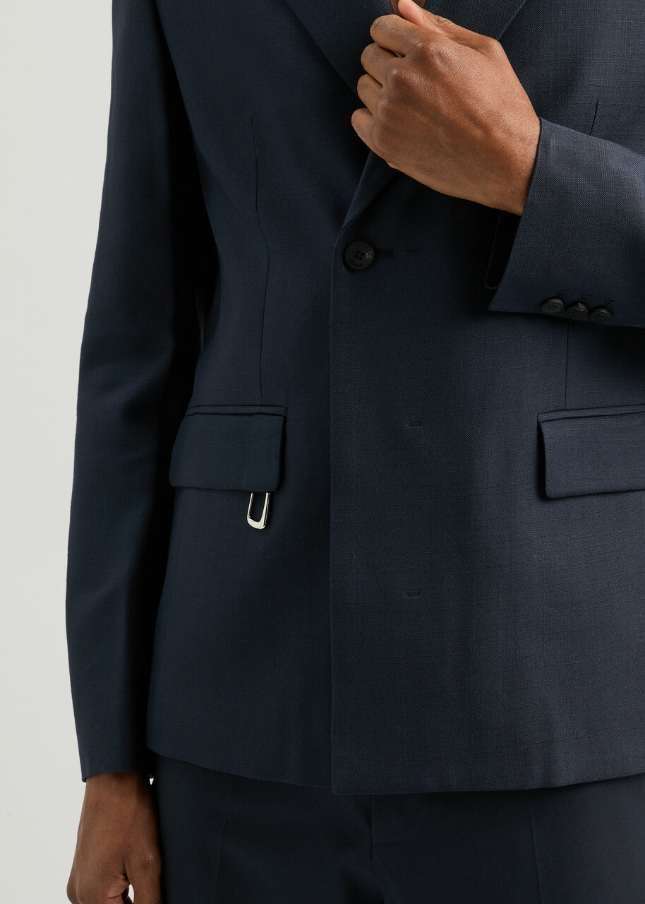 Jacquemus La Veste Melo Woven Blazer Navy