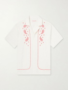 Orlebar Brown - Maitan Camp-Collar Embroidered Cotton Shirt - Neutrals