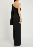 Solace London Alina One-shoulder Crepe Maxi Dress Black