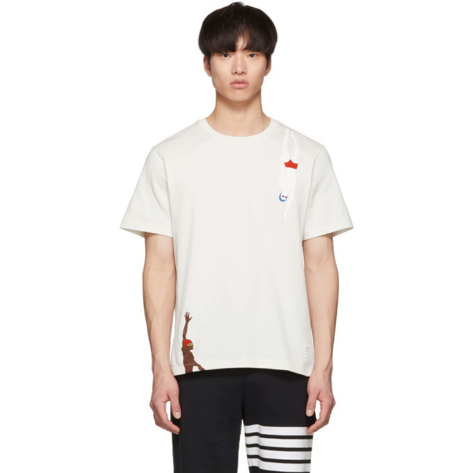 Photo: Thom Browne White Jersey Swimmers T-Shirt