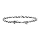 Emanuele Bicocchi SSENSE Exclusive Silver Skull Chain Bracelet