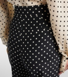 Valentino Silk crêpe de chine polka-dot straight pants