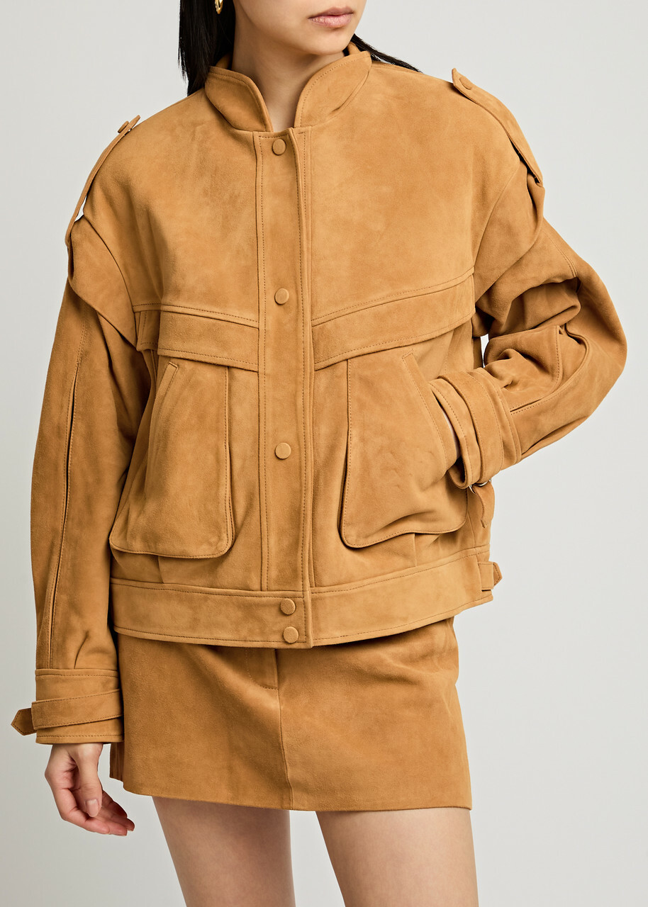 Aexae Panelled Suede Jacket Camel