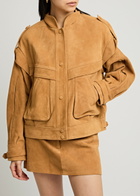 Aexae Panelled Suede Jacket Camel