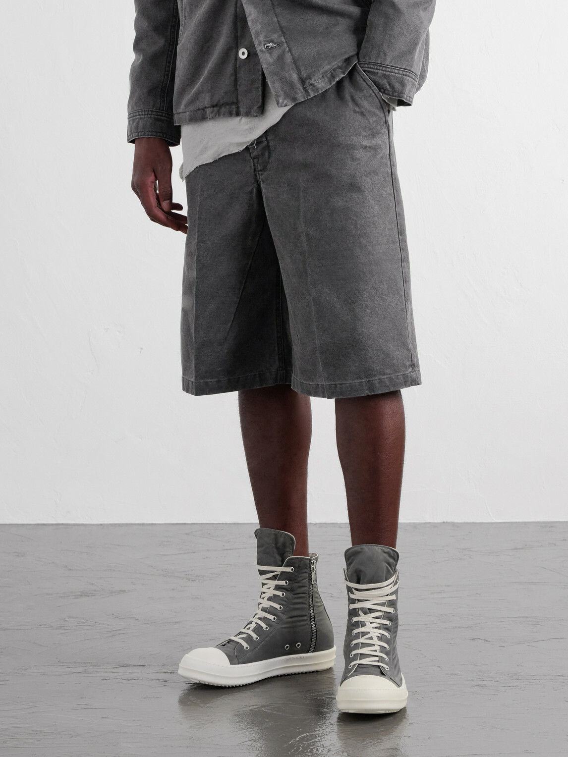 DRKSHDW by Rick Owens - Ramones Denim Sneakers - Gray