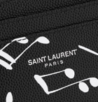 SAINT LAURENT - Printed Pebble-Grain Leather Cardholder - Black