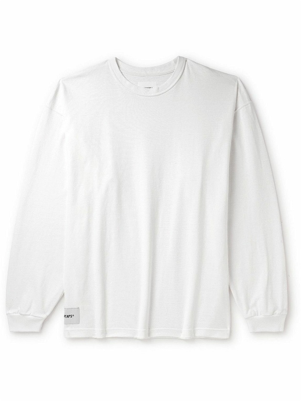 Photo: WTAPS - Logo-Appliquéd Embroidered Cotton-Jersey T-Shirt - White