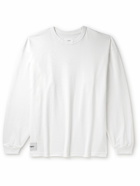 WTAPS - Logo-Appliquéd Embroidered Cotton-Jersey T-Shirt - White