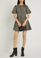 Damson Madder Miley Checked Taffeta Mini Dress Multicoloured