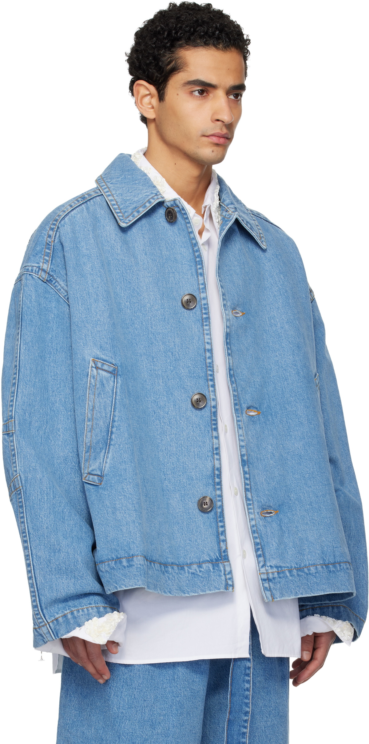 Dries Van Noten Blue Heavyweight Denim Jacket