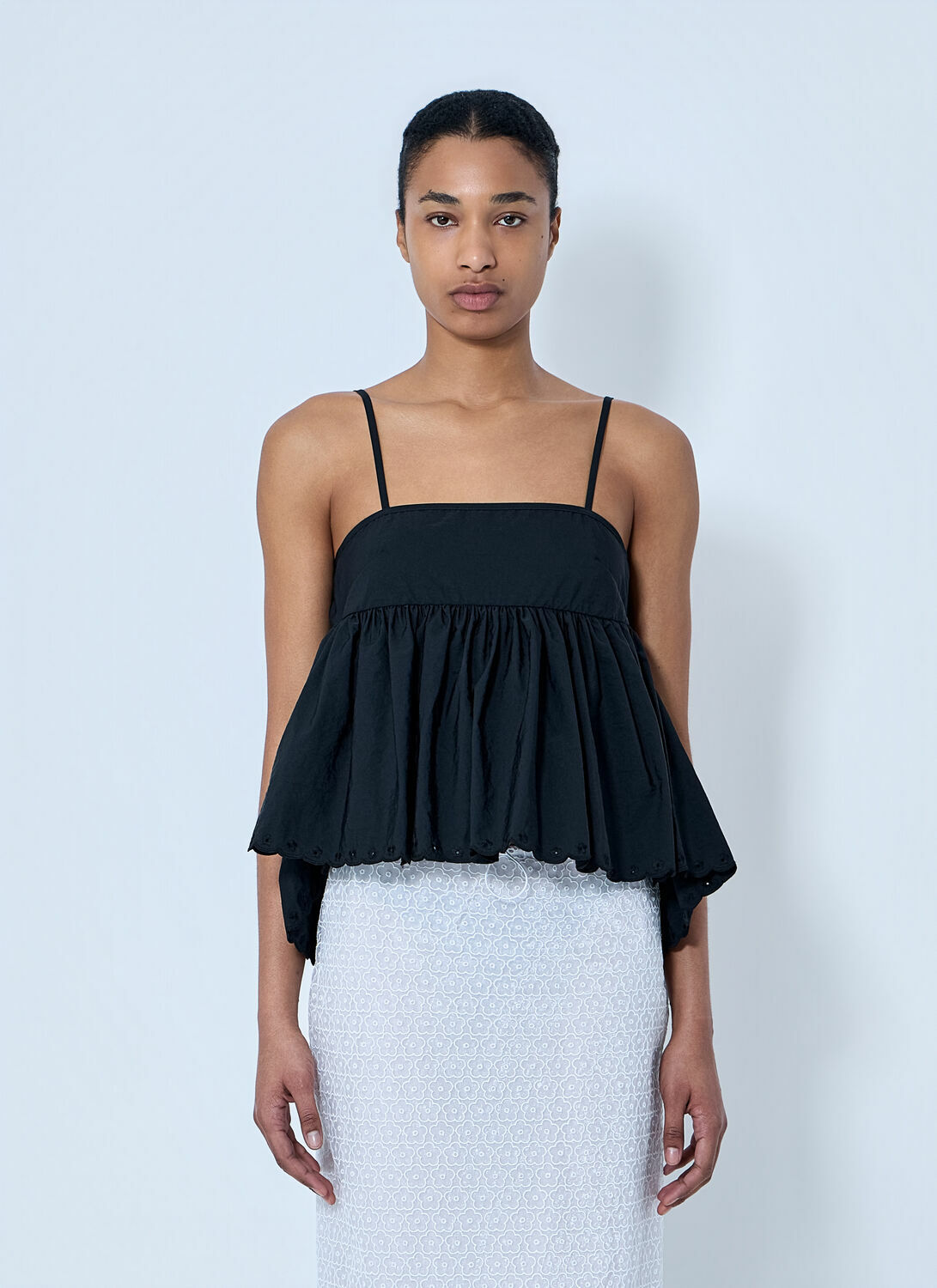 Cecilie Bahnsen CBselena Embroidered Taffeta Top