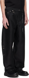 mastermind JAPAN Black Puzzle Wide Straight Fit Jeans