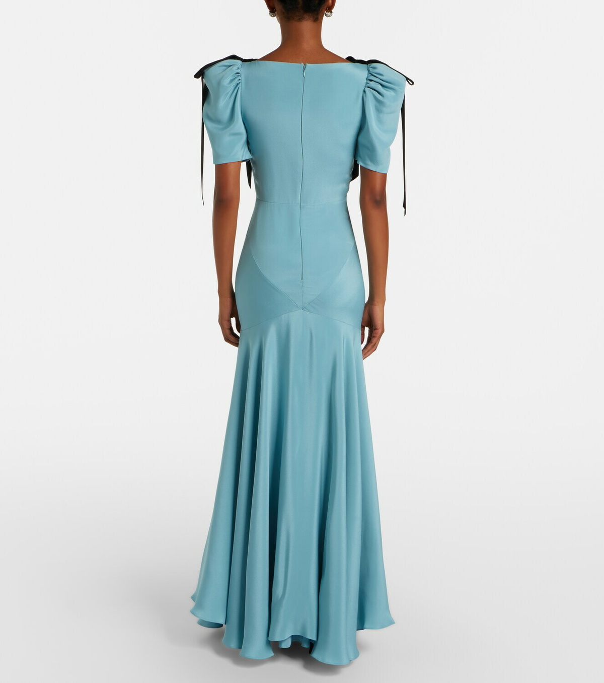 Rodarte Bow-detail silk satin maxi dress