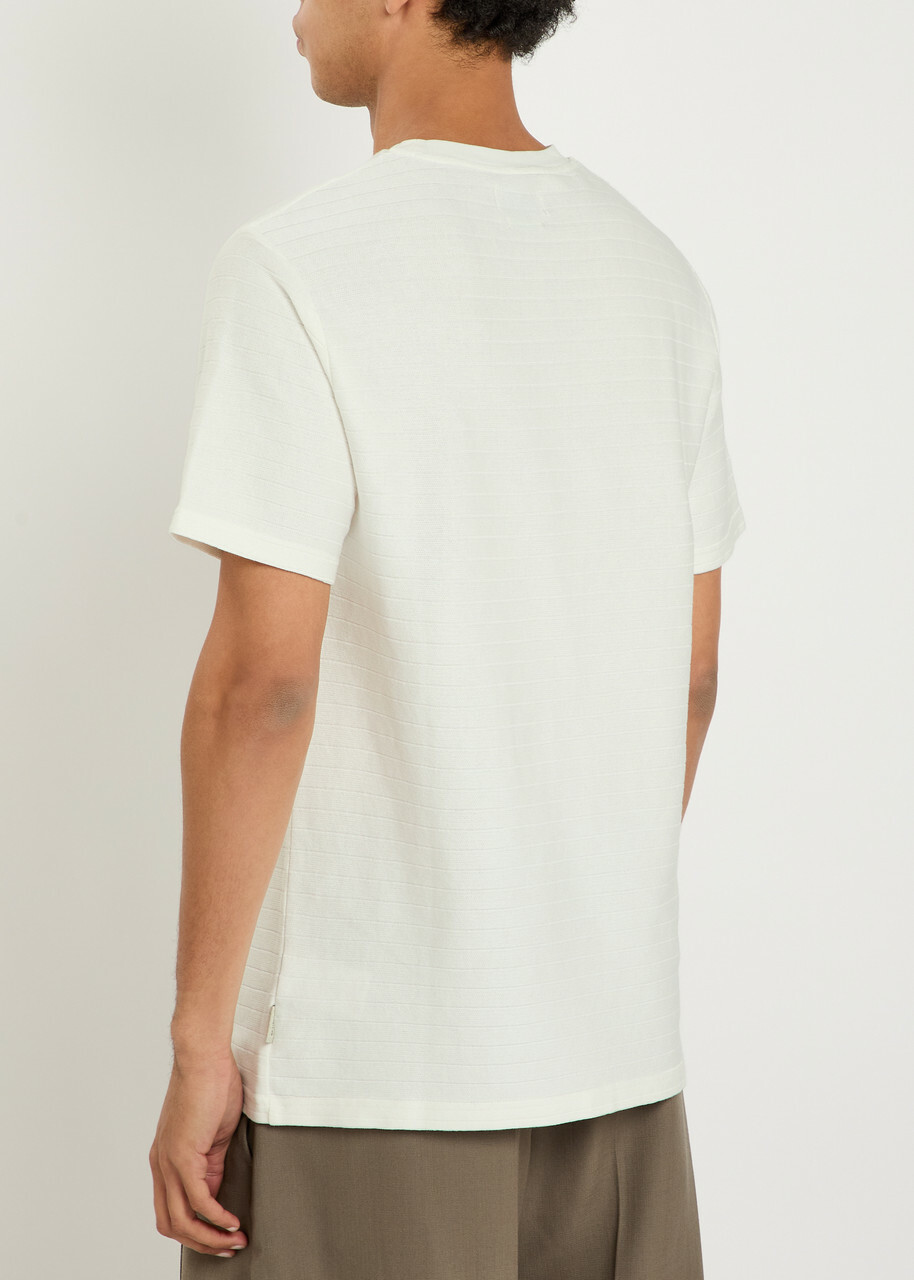 Oliver Spencer Ribbed Cotton T-shirt Ecru