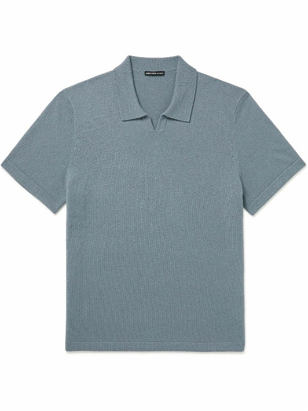 Photo: James Perse - Recycled-Cashmere Polo Shirt - Blue