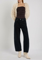 Agolde Gwyneth Ruched Stretch-jersey Bodysuit Brown