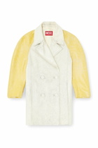 Diesel Cocoon-sleeve peacoat in cracked leather - Leather jackets Womens in Multicolor