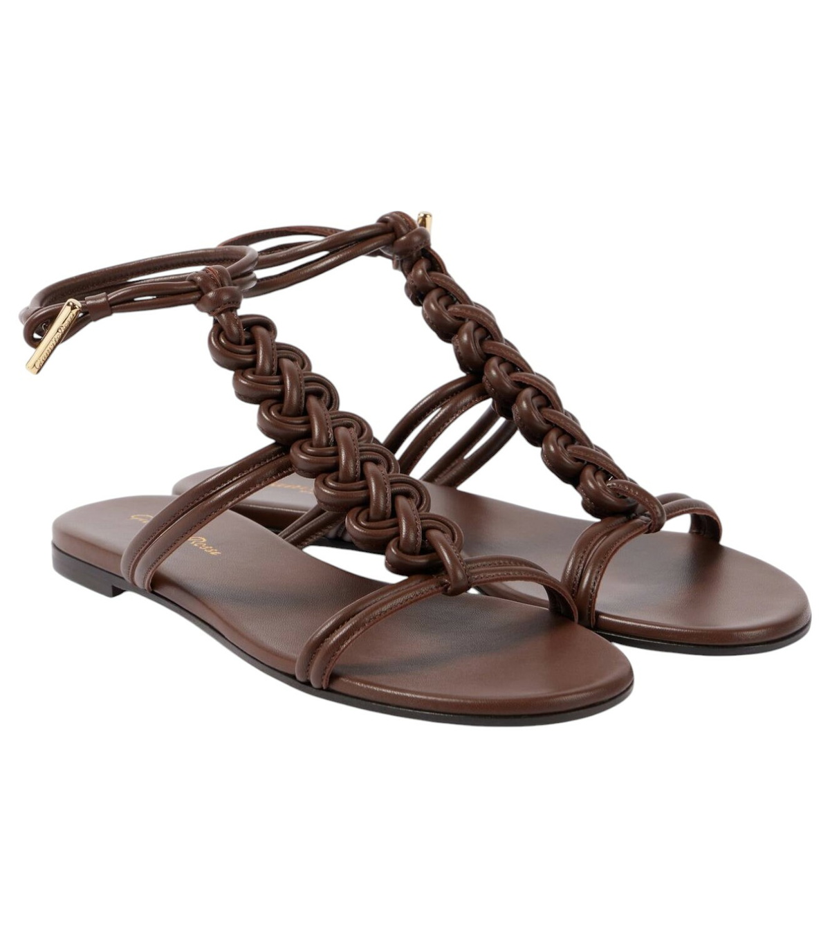 【送料&関税込】Gianvito Rossi capua Sandals GIANVITO ROSSI Capua metallic braided leather sandals | NET