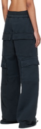 GREG ROSS Black Cargo Lounge Pants