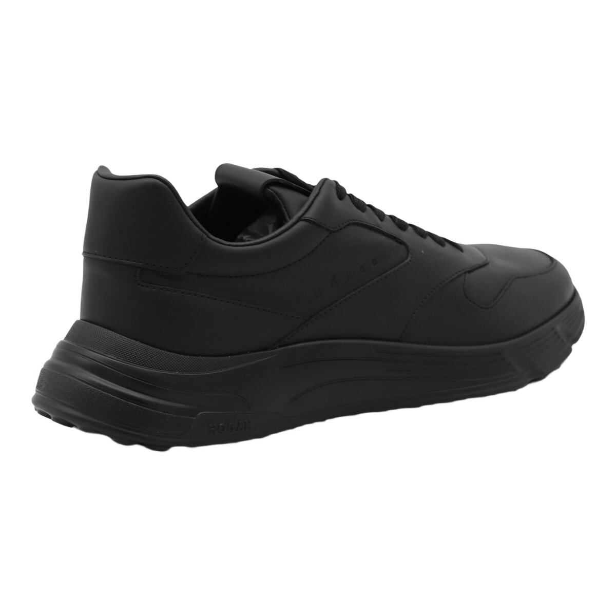 Hogan Black Leather Sneakers
