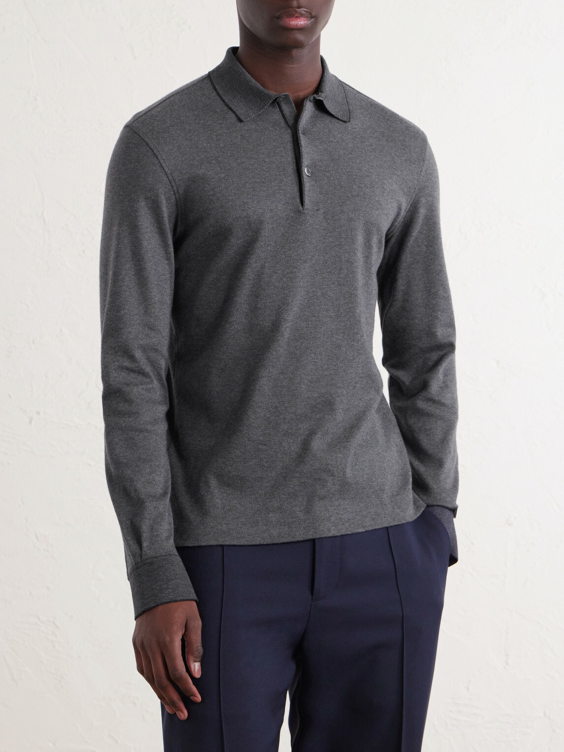 Zegna - Cotton Polo Shirt - Gray