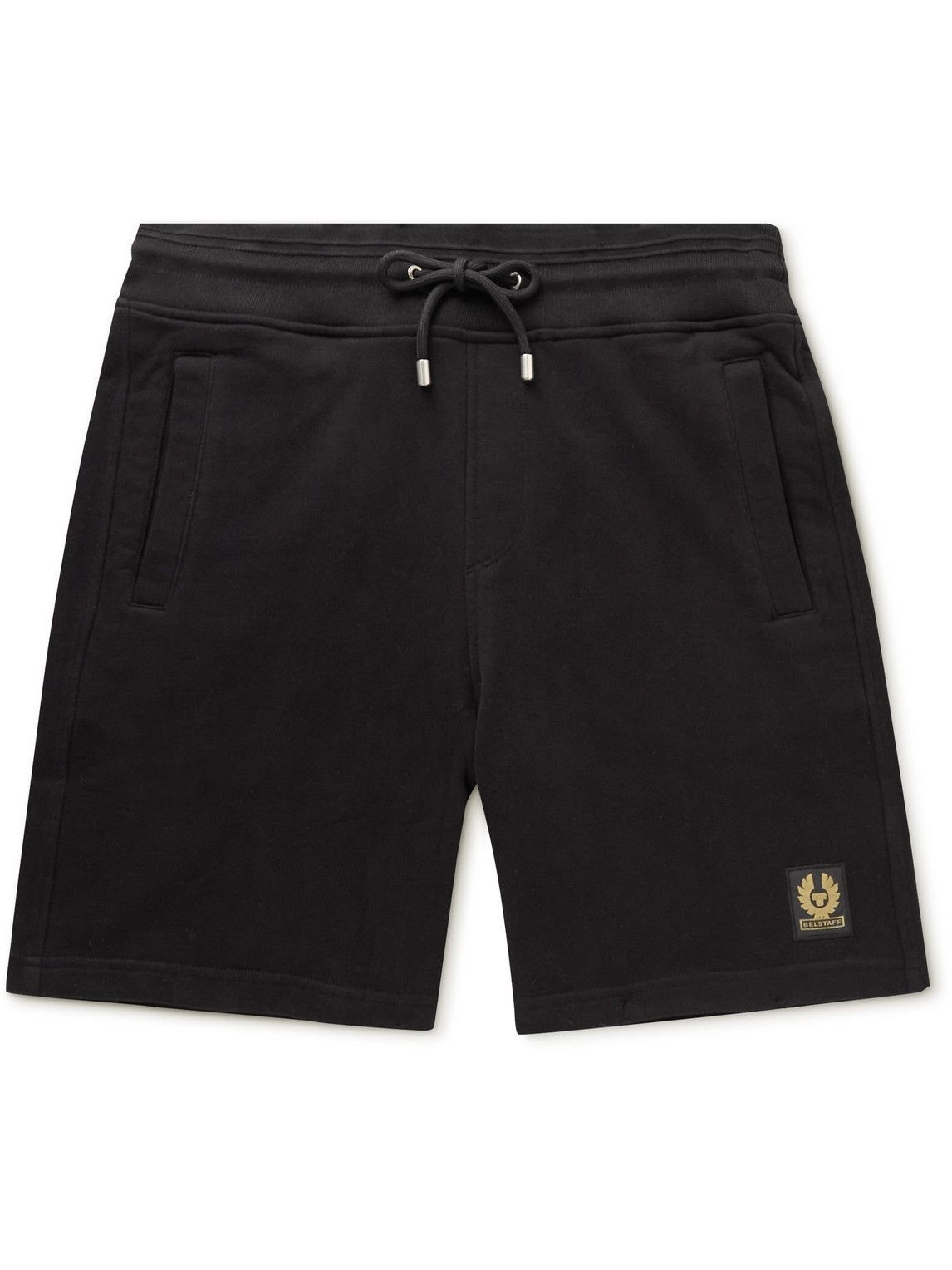 Belstaff - Straight-Leg Logo-Appliquéd Cotton-Jersey Shorts - Black ...