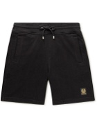 Belstaff - Straight-Leg Logo-Appliquéd Cotton-Jersey Shorts - Black