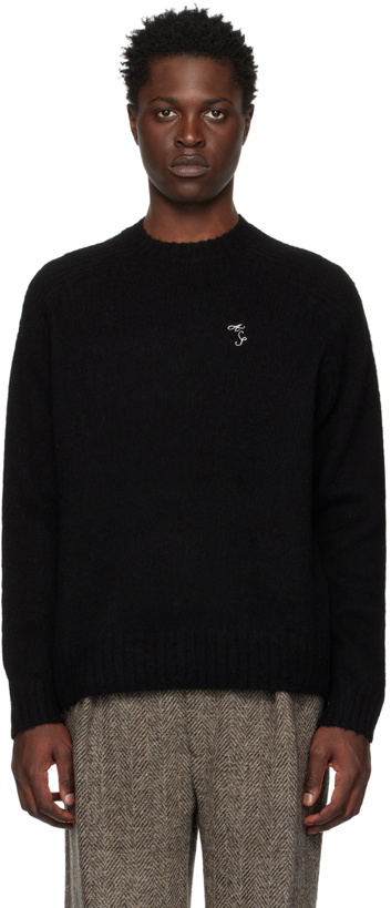 Photo: Acne Studios Black Embroidered Sweater