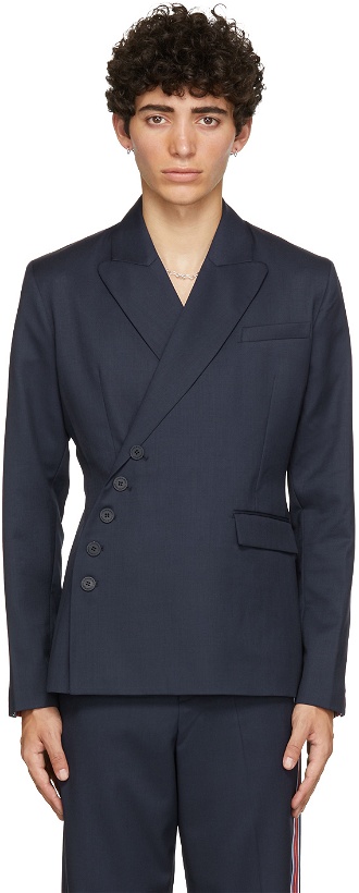 Photo: Charles Jeffrey Loverboy Navy Wool Double-Breasted Blazer