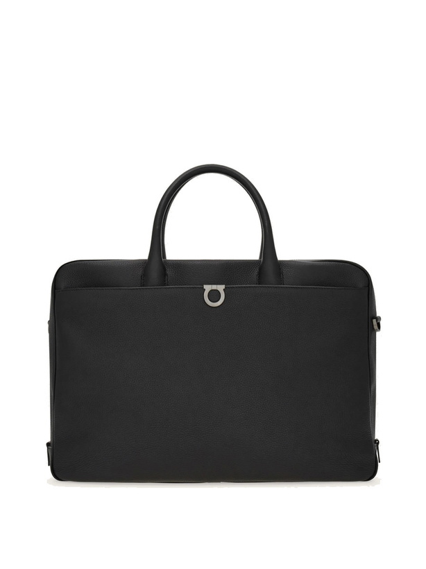 Photo: Ferragamo Mens Gancini briefcase in Black