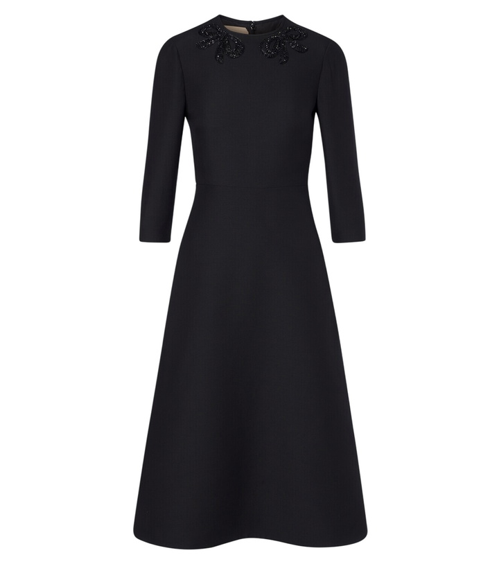Photo: Valentino Crepe Couture embellished midi dress