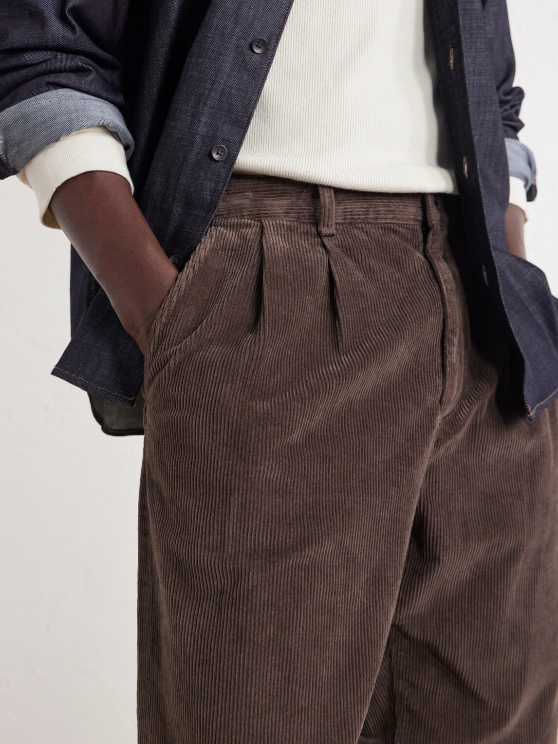 Rag & Bone - Wide-Leg Pleated Cotton-Blend Corduroy Trousers - Brown