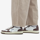 Autry Men's Medalist Low Leather Sneaker in Chestnut