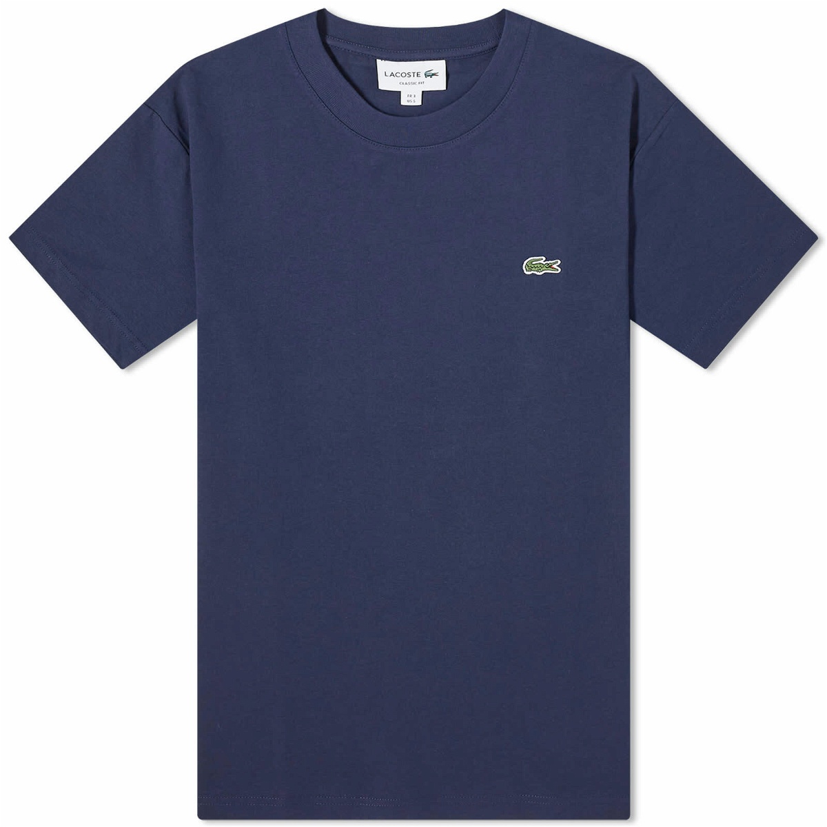Photo: Lacoste Men's Classic Cotton T-Shirt in Navy Blue