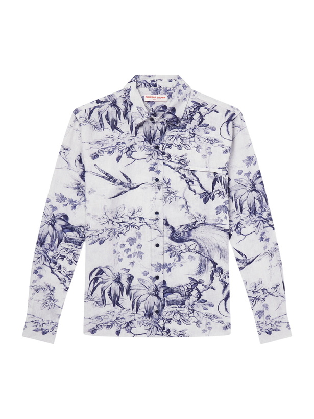 Photo: Orlebar Brown - Grasmoor Printed Linen Shirt - Blue